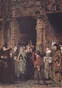 Alma-Tadema, Sir Lawrence Leaving Church in the Fifteenth Century (mk23) oil painting reproduction